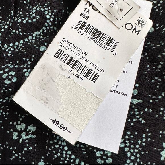 NWT BP. Black Paisley Floral Flutter Sleeve Open Back A Line Dress 1X - Picture 7 of 7